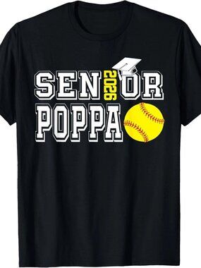 Senior Poppa Class of 2026 Softball Poppa Graduation T-Shirt 252